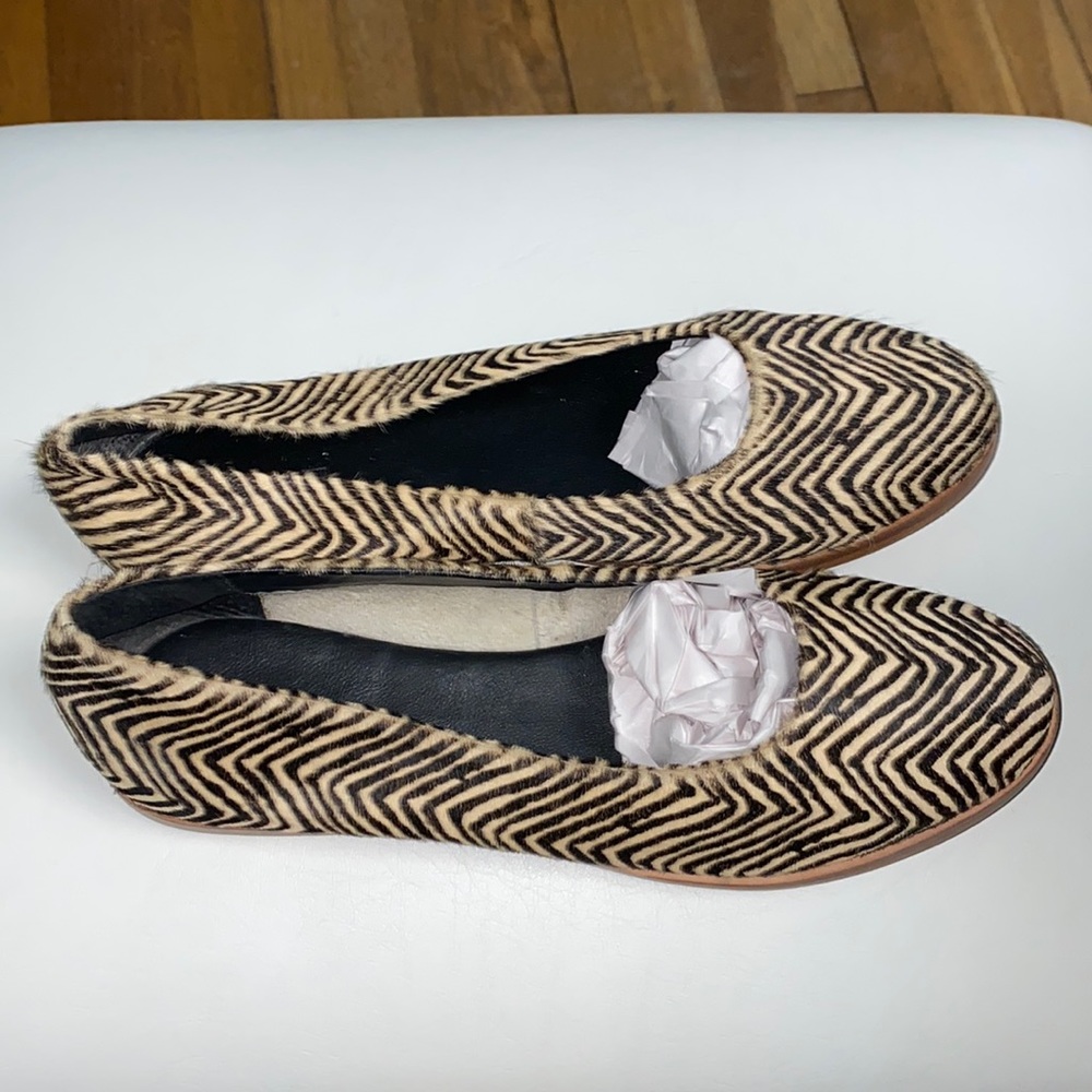 M4DE Anthropologie Matilda Calf Hair Flats 9 M